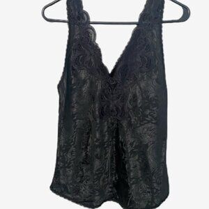 black vintage silk tank